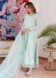 Luna Eid 24 - Elyssia Mint Embroidered Raw Silk Kalidar With Dupatta For Discount