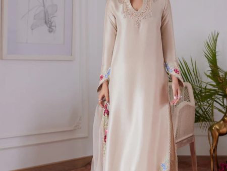 Luna Eid 24 - Liara Sand Embroidered Raw Silk Shirt And Dupatta Fashion