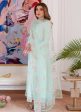 Luna Eid 24 - Elyssia Mint Embroidered Raw Silk Kalidar With Dupatta For Discount