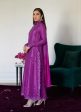 Luna Eid 24 - Tierra Muted Magenta Embroidered Raw Silk Kalidar With Dupatta Discount