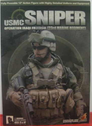 Hot Toys 1 6 12  USMC Sniper 23rd Marine Regiment Action Figure For Sale