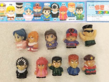 Bandai 1993 Yu Yu Hakusho Gashapon Finger Puppet 10 Mini Trading Figure Set Hot on Sale