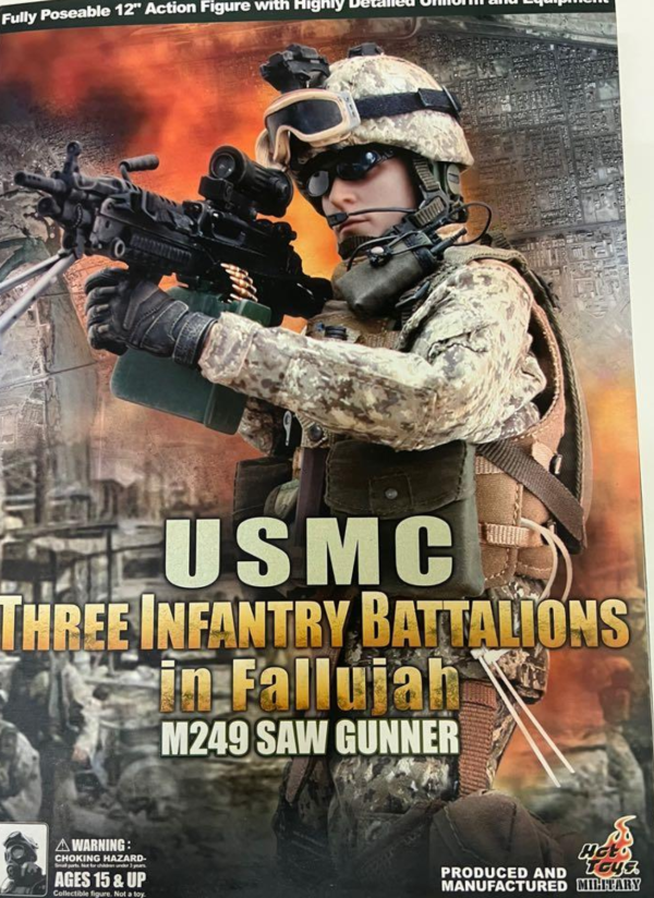 Hot Toys 1 6 12  USMC Three Infantry Battalions in Fallujah M249 Saw Gunner Action Figure For Discount