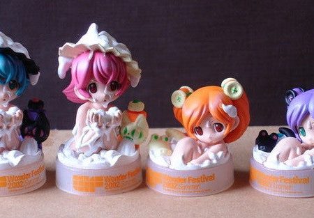 Wonder Festival WF 2002 Summer Wonda Reset Bottle Drink Cap 4 Figure Set For Sale