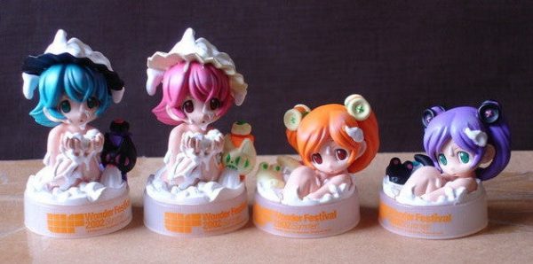 Wonder Festival WF 2002 Summer Wonda Reset Bottle Drink Cap 4 Figure Set For Sale