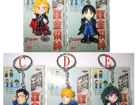 Banpresto 2005 Fullmetal Alchemist 5 Mascot Key Chain Holder Collection Figure Set Supply