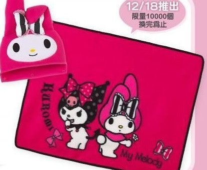 Sanrio Hi-Life Limited My Melody Kuromi 34  Blanket & Hat Cap Set Discount