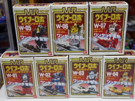 Bandai 1987 Machine Robo Mugenbine W-01~07 7 Gokin Transform Action Figure Set Hot on Sale