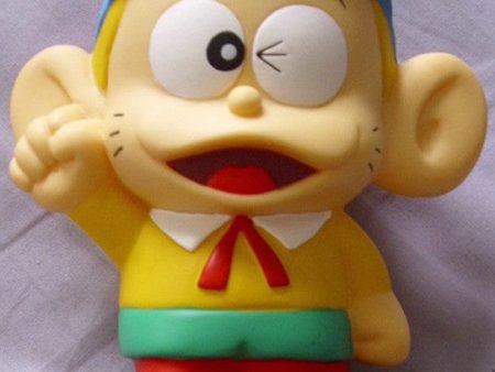 1998 Fujiko Fujio Monster Family Kaibutsu Kun 4  MIni Soft Vinyl Coin Bank Figure Used Online now