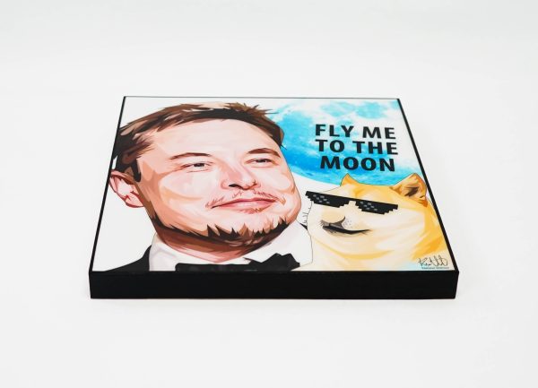 Elon Musk Ver. 2: Fly Me To The Moon Pop Art (10 X10 ) Online now